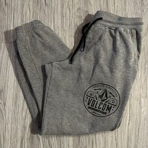 Mens Volcom Sweatpants Fleece pants size Small S/P gray